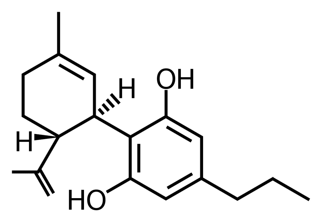 Molécula de canabidivarina (CBDV)
